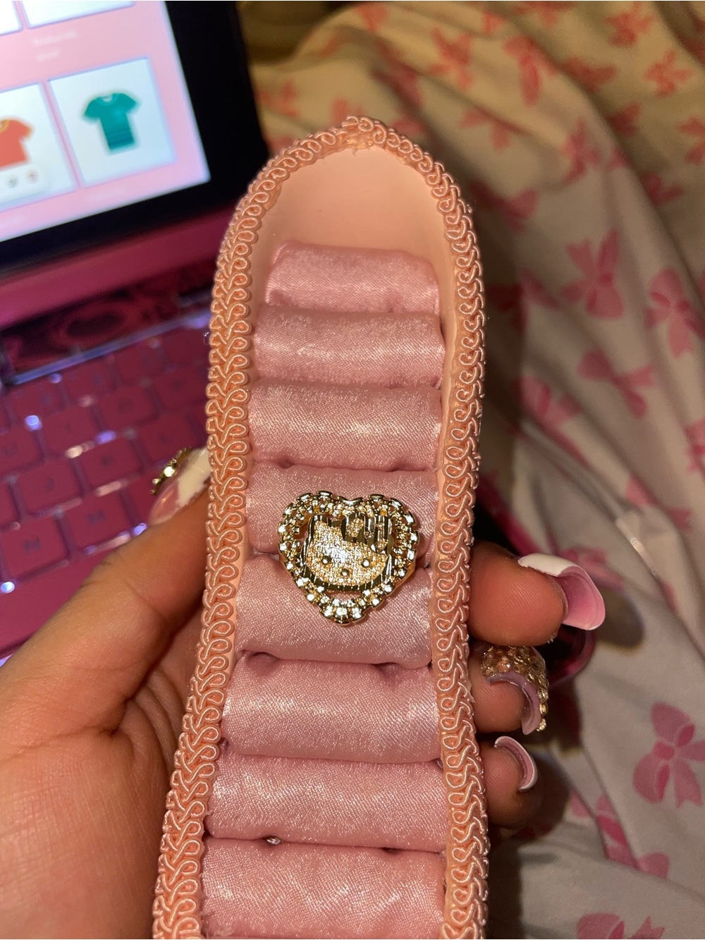 Hello kitty gold plated ring
